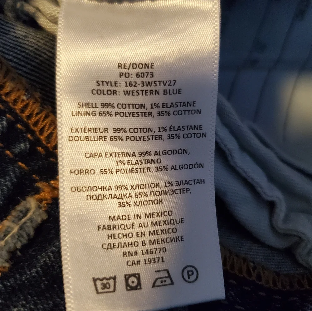 RE/DONE 70s High Rise Stove Pipe straight-leg jeans Size 26 - Picture 12 of 14